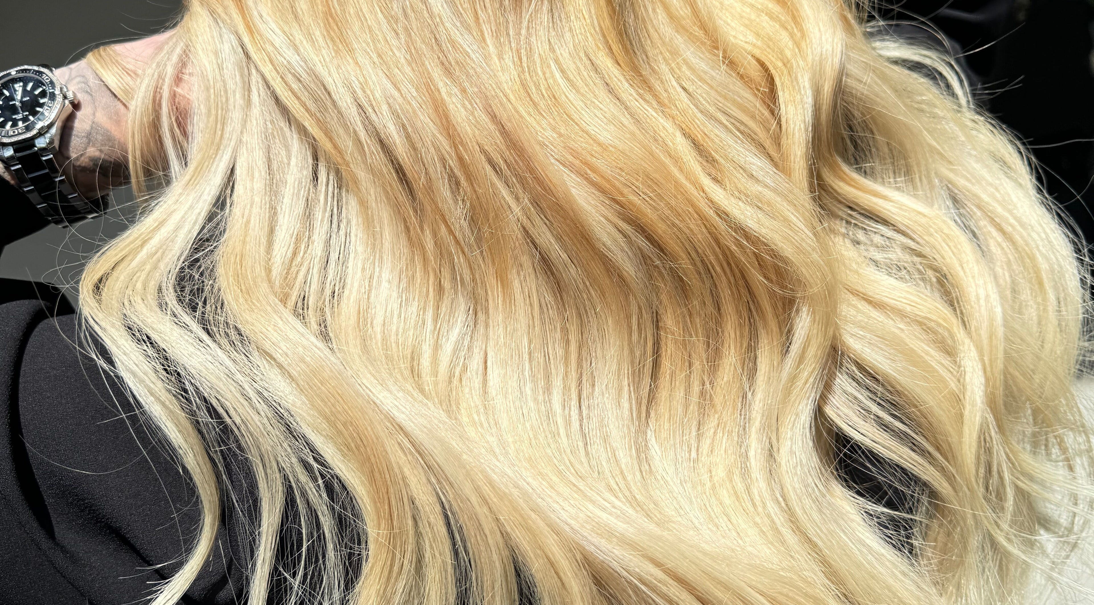 Blonde waves styled at Thairapy Hair and Beauty, Cape Town, Western Cape, ZA.