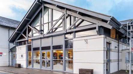 Emava beauty venue exterior with glass architecture in Solihull, England, GB.