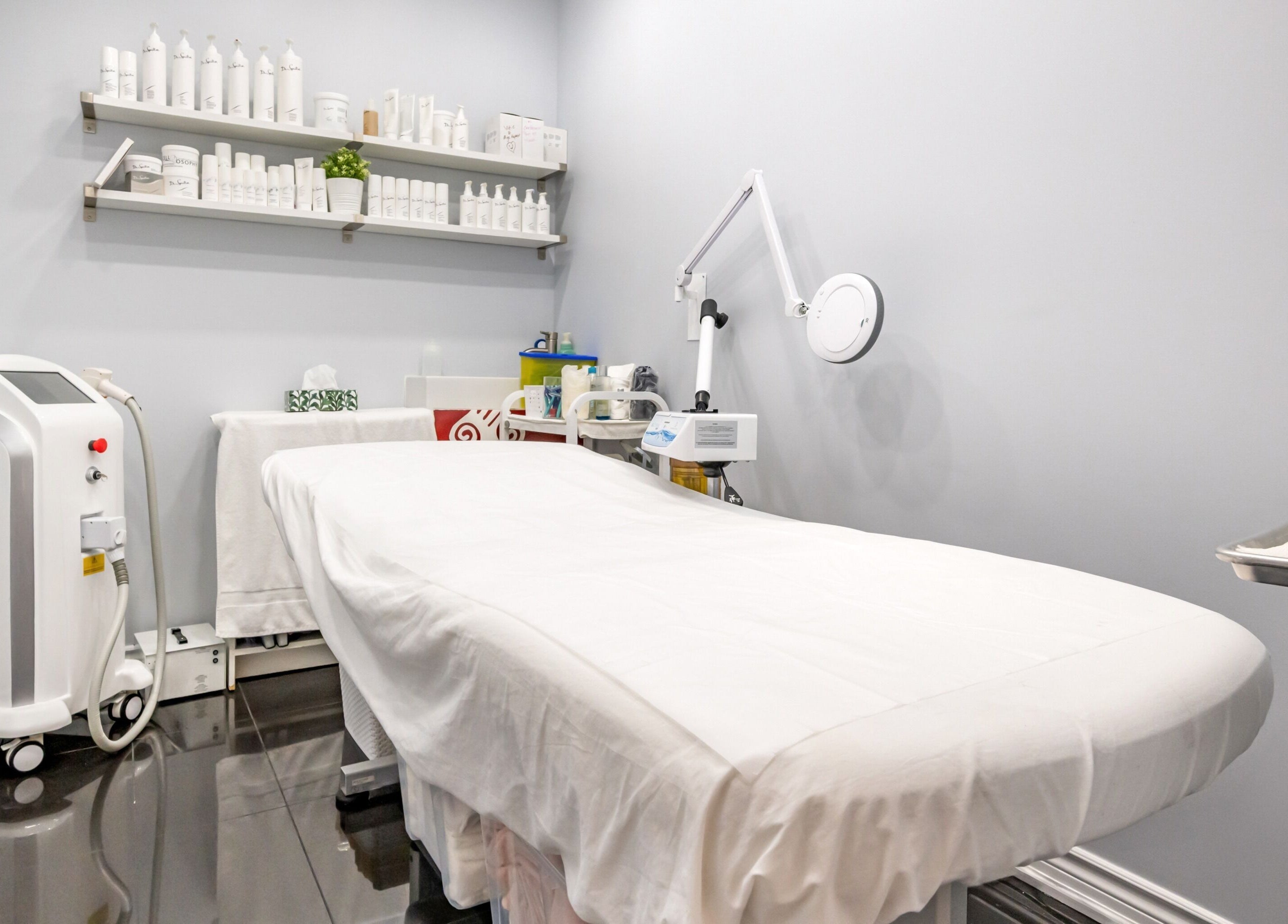 Calm treatment room at Jade Thread and Wax Bar - Danforth, Toronto, Ontario, CA, showcasing wellness services.