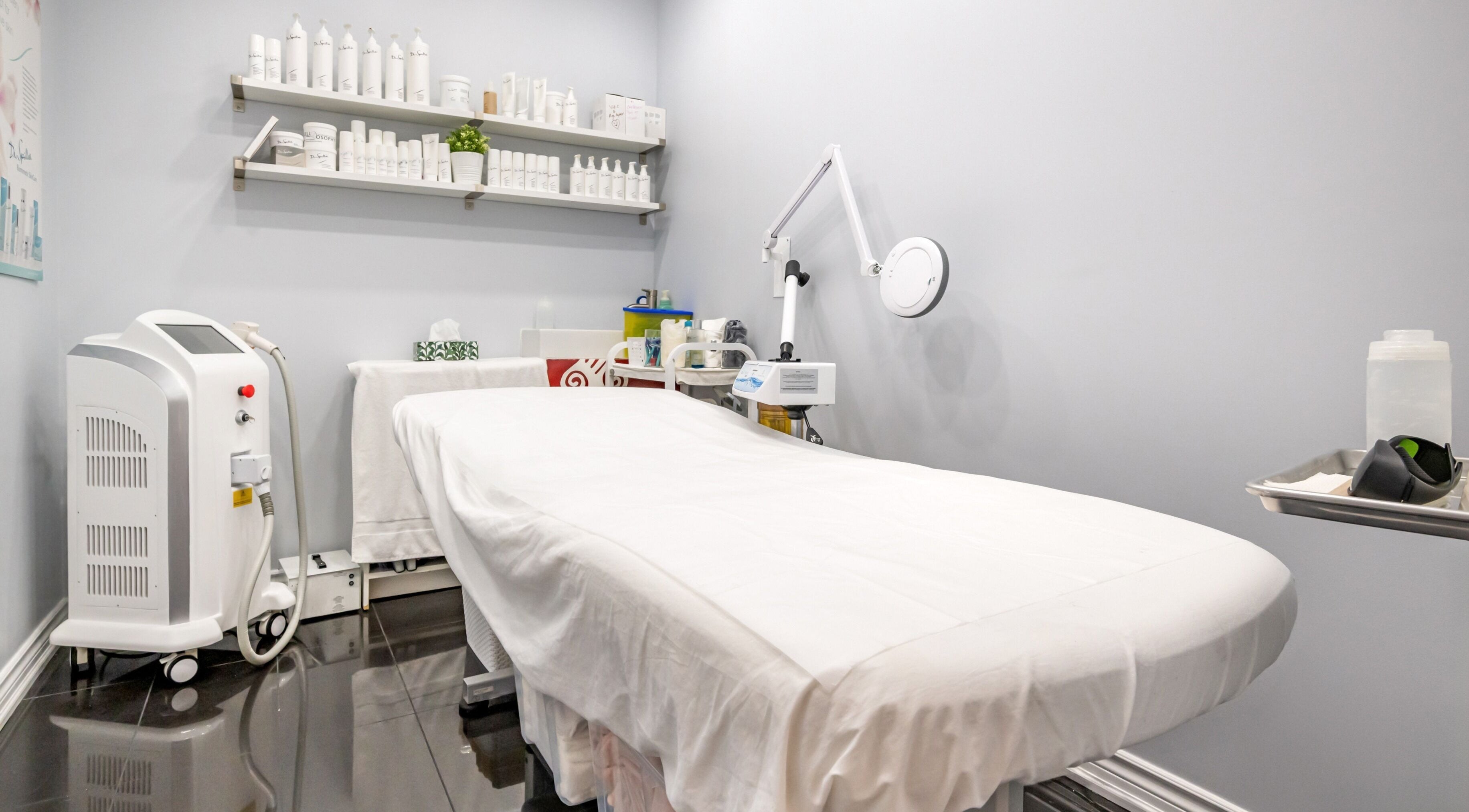 Calm treatment room at Jade Thread and Wax Bar - Danforth, Toronto, Ontario, CA, showcasing wellness services.