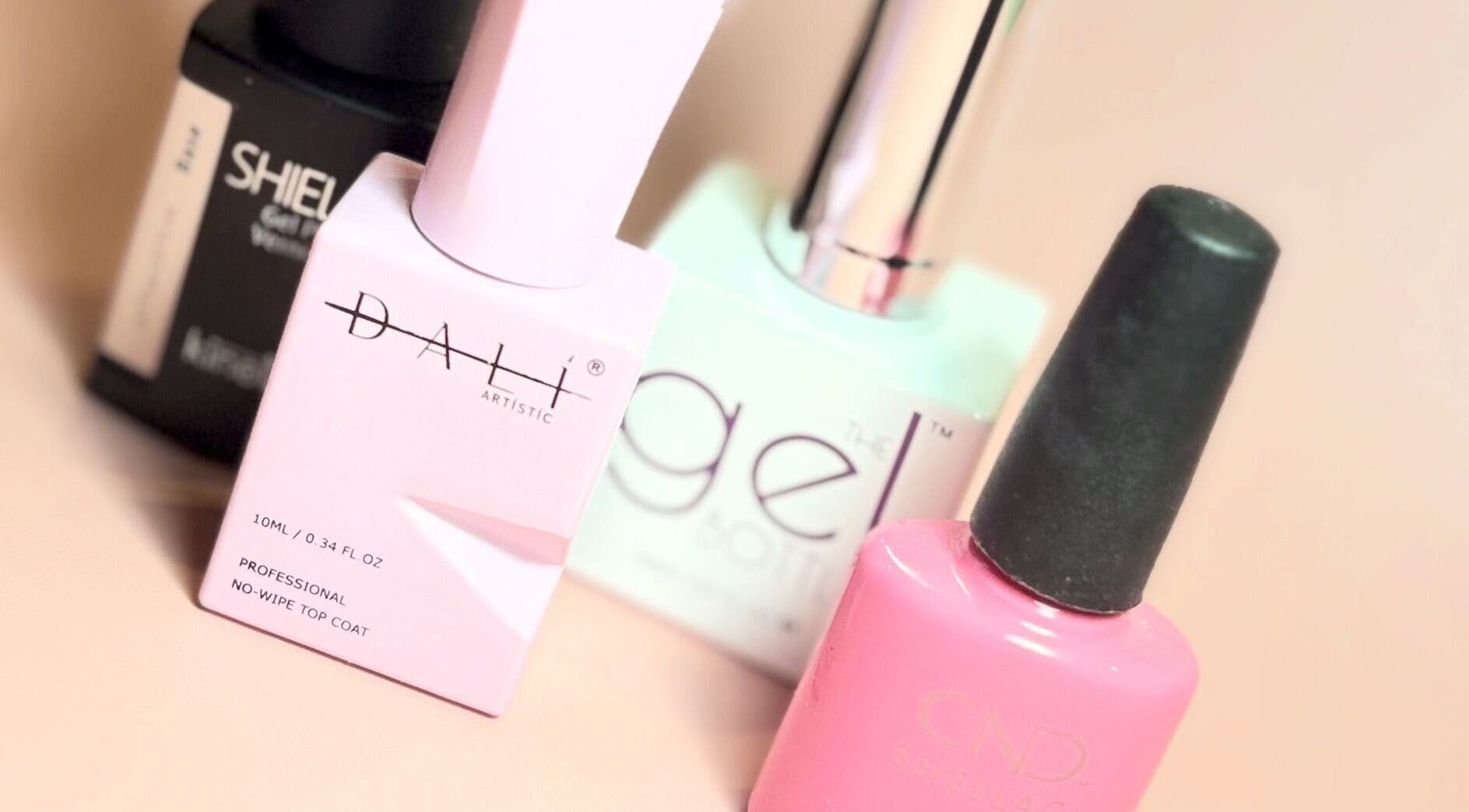 Nail polish bottles at Kirsty’s Beauty, Poole, England, GB showcase a vibrant, professional finish.