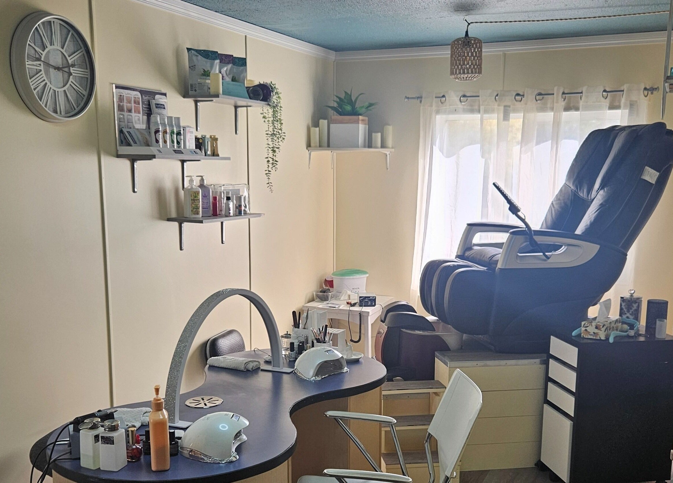 Comfortable beauty and wellness setup at Manifested Beauty, Rocky Mountain House, Alberta, CA.