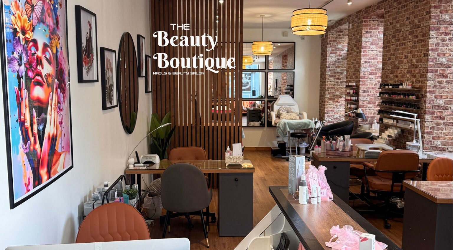 Interior of Amanda's Beauty Boutique in Perth, Scotland, GB with stylish decor and welcoming ambiance.