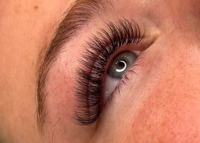 Close-up of elegant eyelash extensions at BC Beauty & Aesthetics, Kings Langley, England, GB.