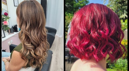 Elegant hairstyles at ELEGANCE HAIR BOUTIQUE in Peterborough, England, GB. Featuring lush waves and vivid color.