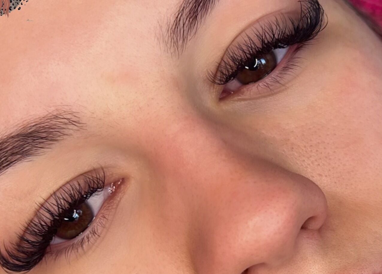 Close-up of eyelash extensions at Sara Jayne Beauty, Gloucester, England, GB showcasing precision and quality.