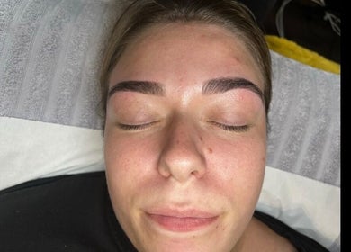 Flawless eyebrow treatment at Mirror on the Wall, Stalham, England, GB. Client's face post-service.