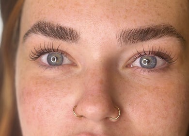 Close-up of well-groomed eyebrows at Mirror on the Wall, Stalham, England, GB.