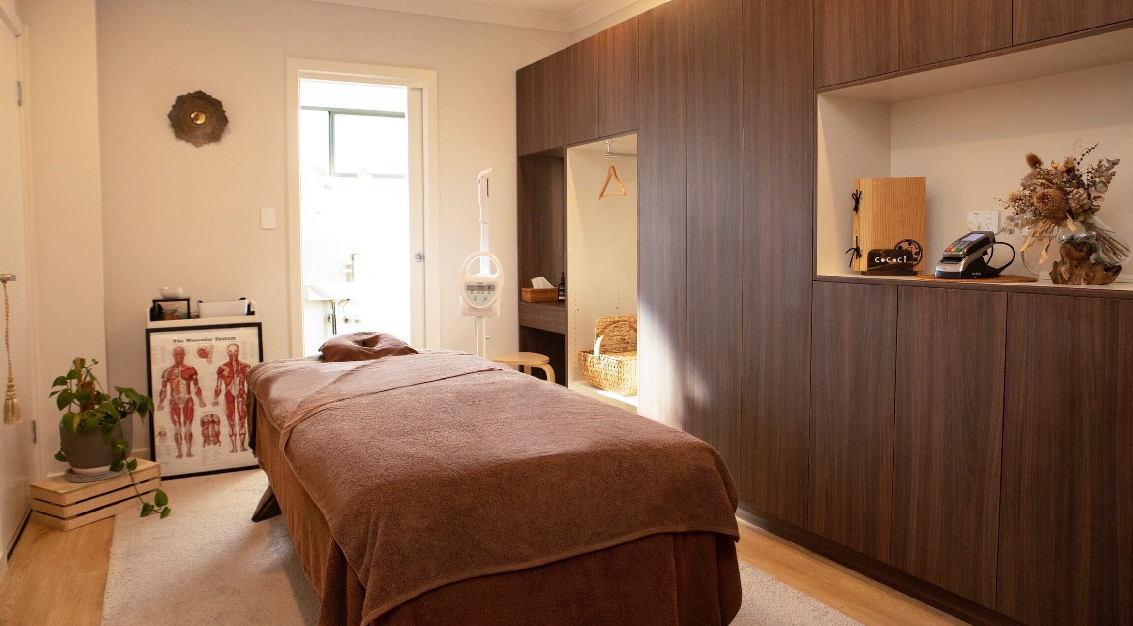 Co Co Ci Remedial Massage and Facial in Edwardstown, South Australia features a serene therapy room.