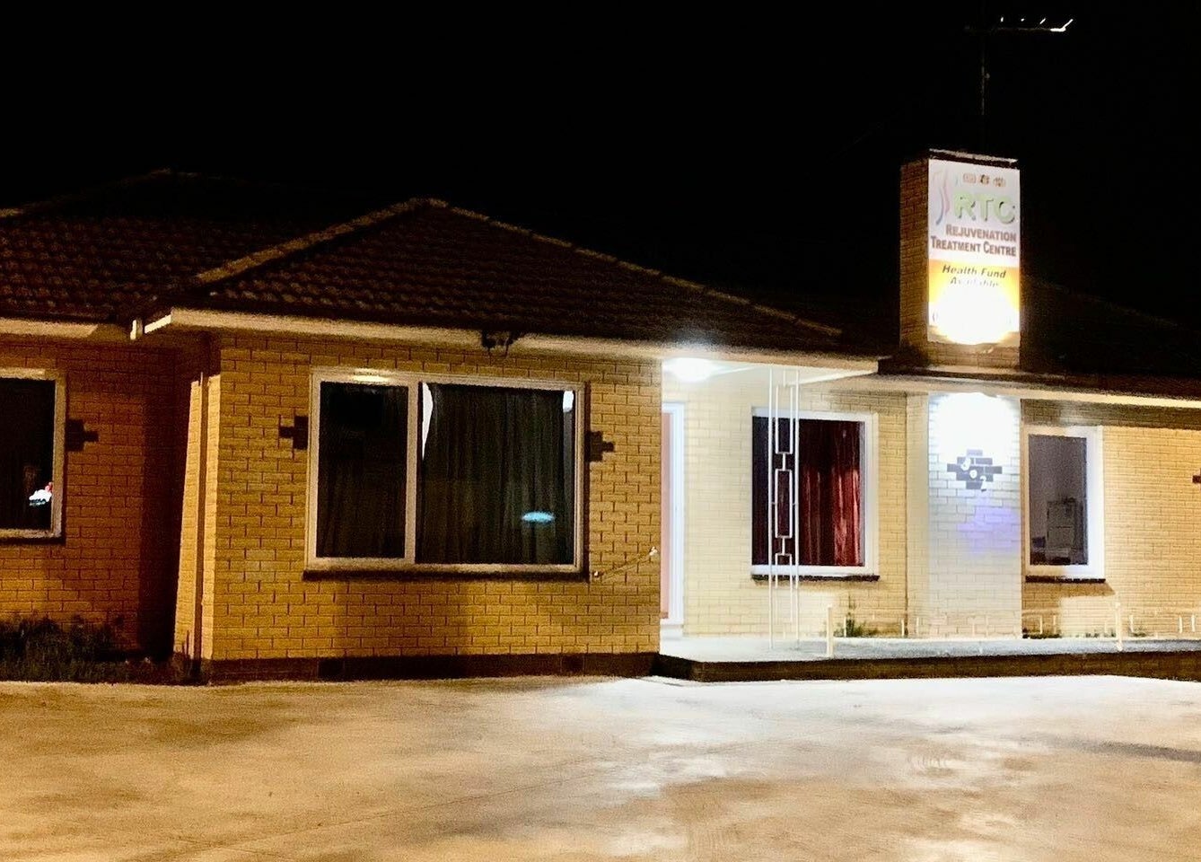 Night view of RTC Golden Point, a beauty and wellness venue in Golden Point, Victoria, AU.