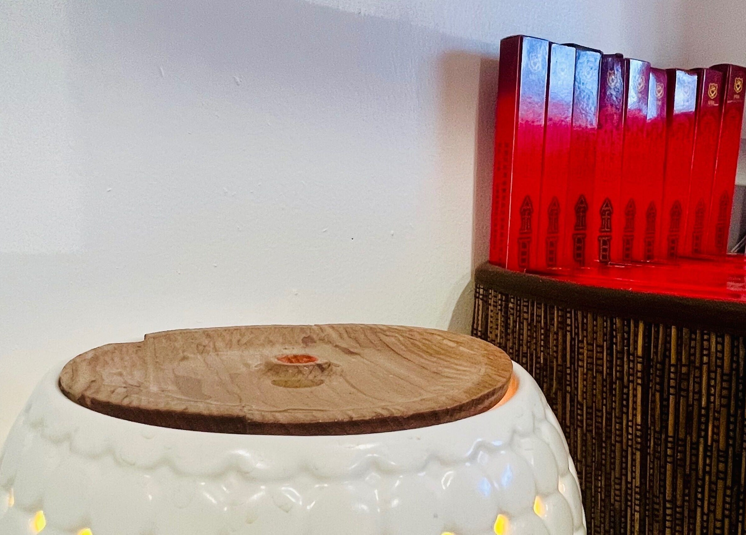 Cozy seating at RTC Wendouree Branch, Wendouree, Victoria, AU, featuring a wooden-top seat and decorative elements.