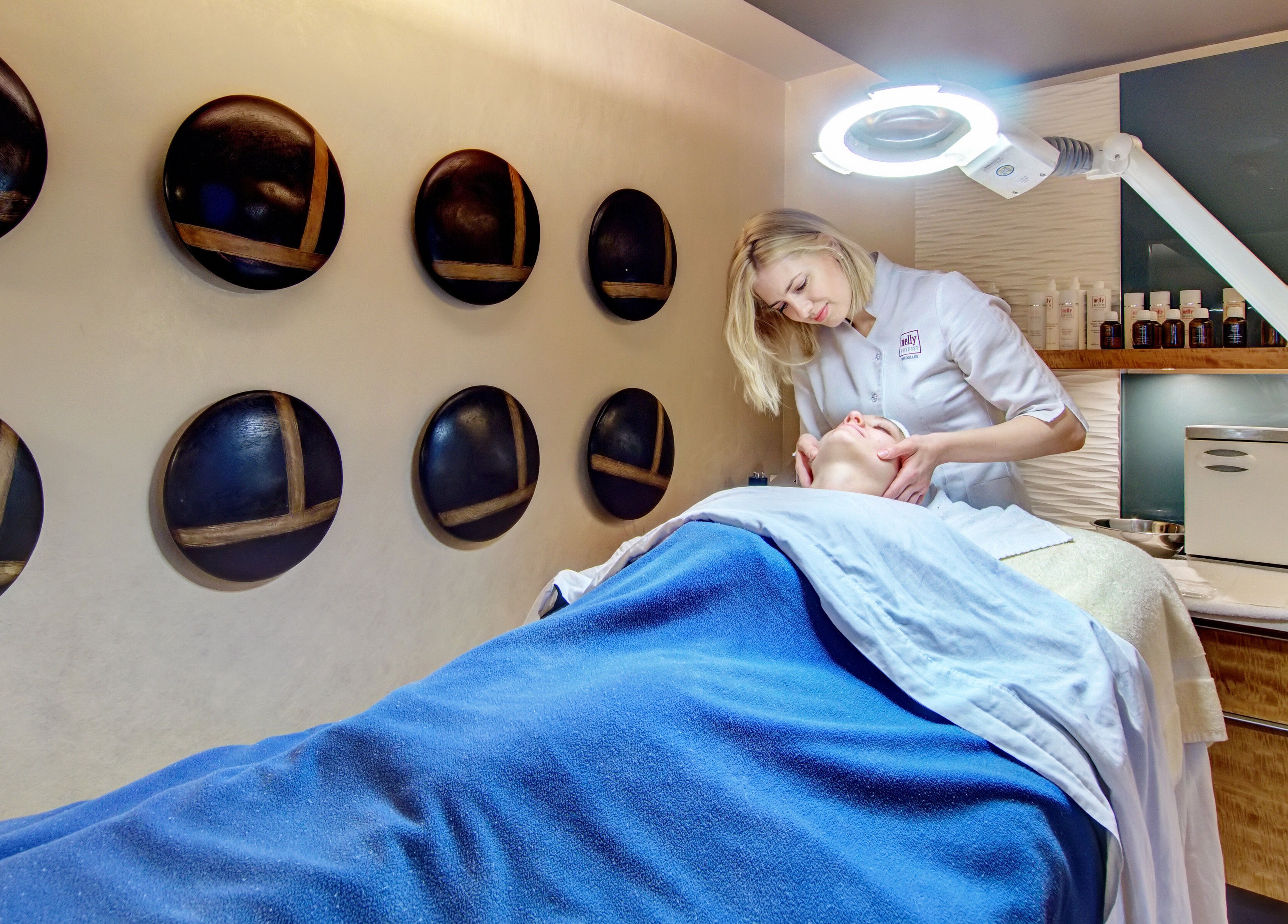 Facial treatment at Altispa - Montreal Airport - Marriott in Dorval, Québec, CA, enhancing skin relaxation.
