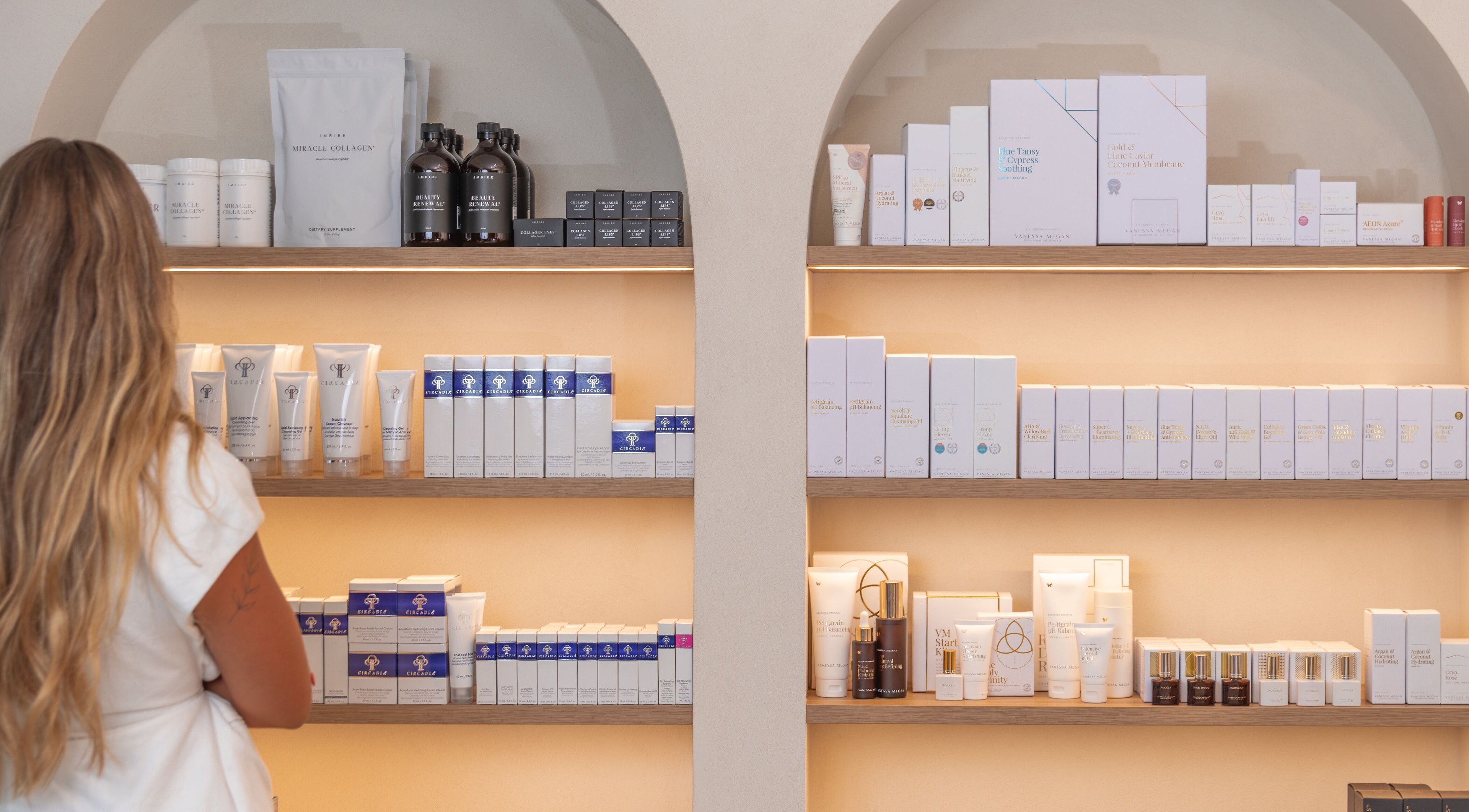 Indulgences beauty products display at The Junction, New South Wales, AU, showcasing various skincare items.