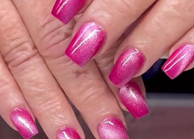 Elegant pink nails manicure at Eye Candy Esthetics By Shanai, Oshawa, Ontario, CA.