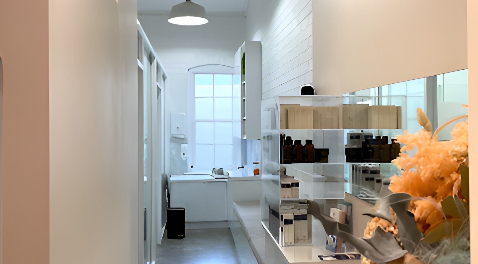 Bright skincare space at The Skin Genesis Collective, Nedlands, Western Australia, AU with products and modern decor.