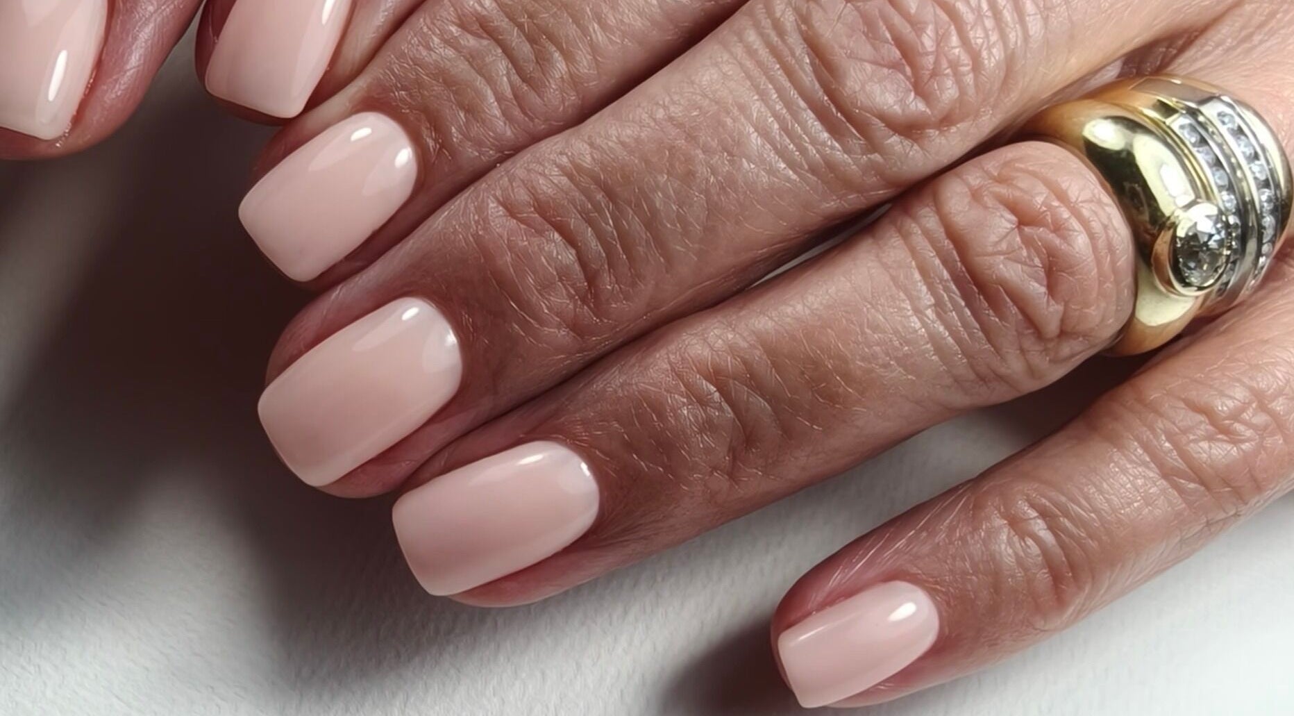 Beautiful nude gel manicure at Goddess Nail Studio, Auckland, Auckland, NZ. Perfect for a polished look.
