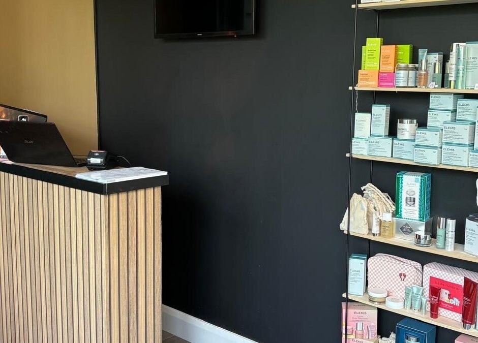 Reception and product display at Lisashealth&beauty, Clarinbridge, County Galway, IE, showcasing beauty items.