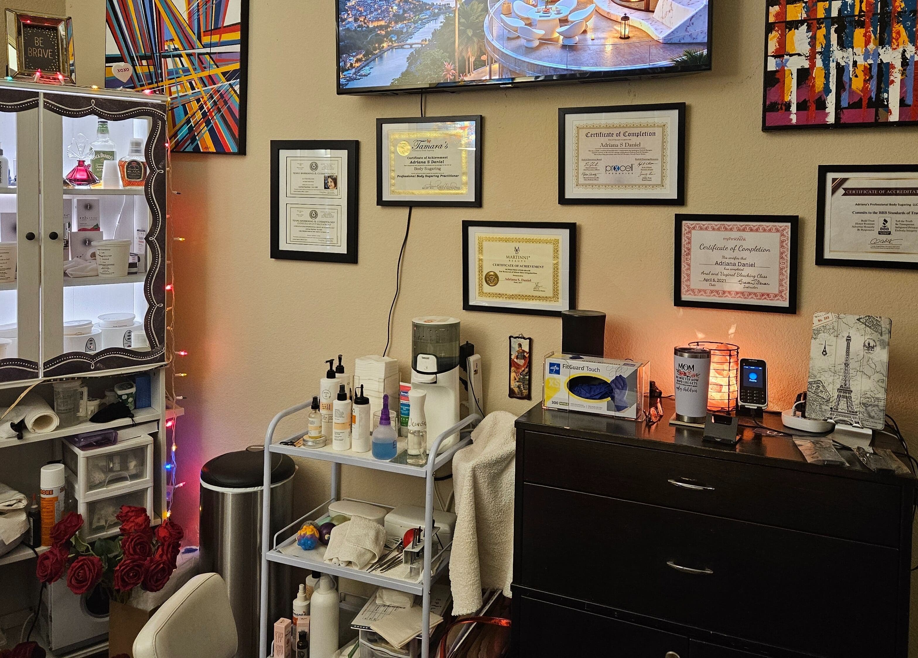 Cozy interior of Adriana's Professional Body Sugaring and Neuro Divergent Affirming Coach in Keller, Texas, US.