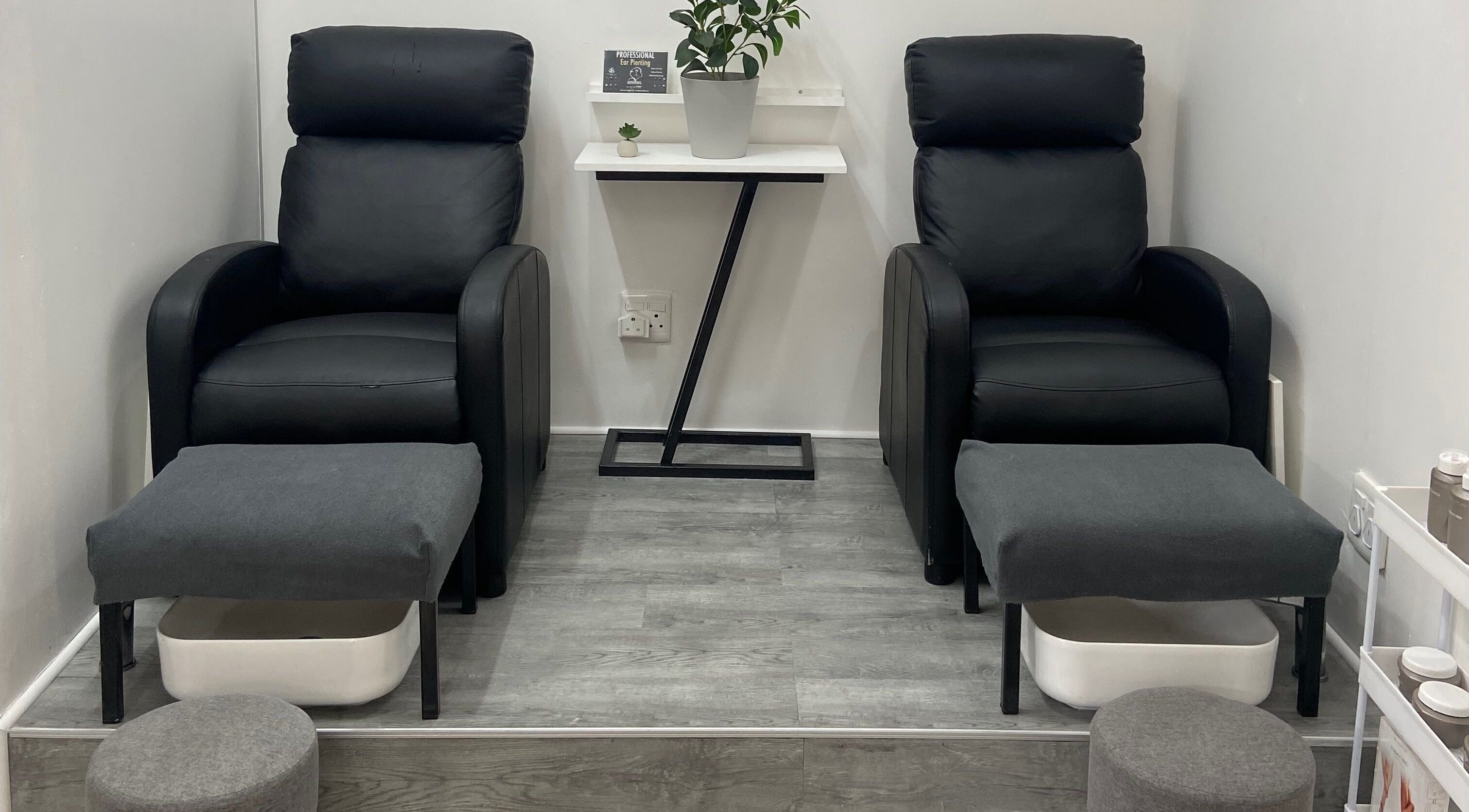 Comfortable pedicure chairs at Nails and Things, Johannesburg, Gauteng, ZA, offering serene wellness.