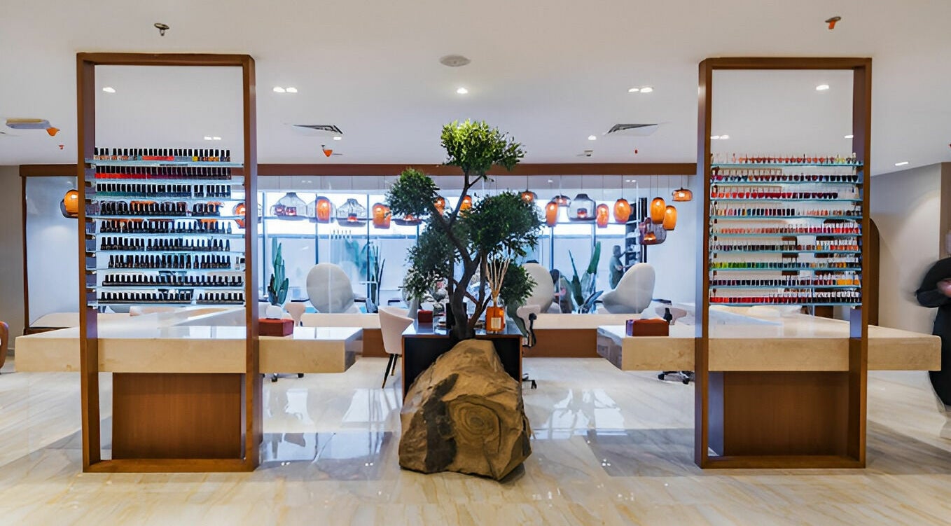 Modern nail salon at Naeeman Garden Hotel نعيماً فندق جاردن, Jabriya, Hawalli Governorate, KW with chic decor.