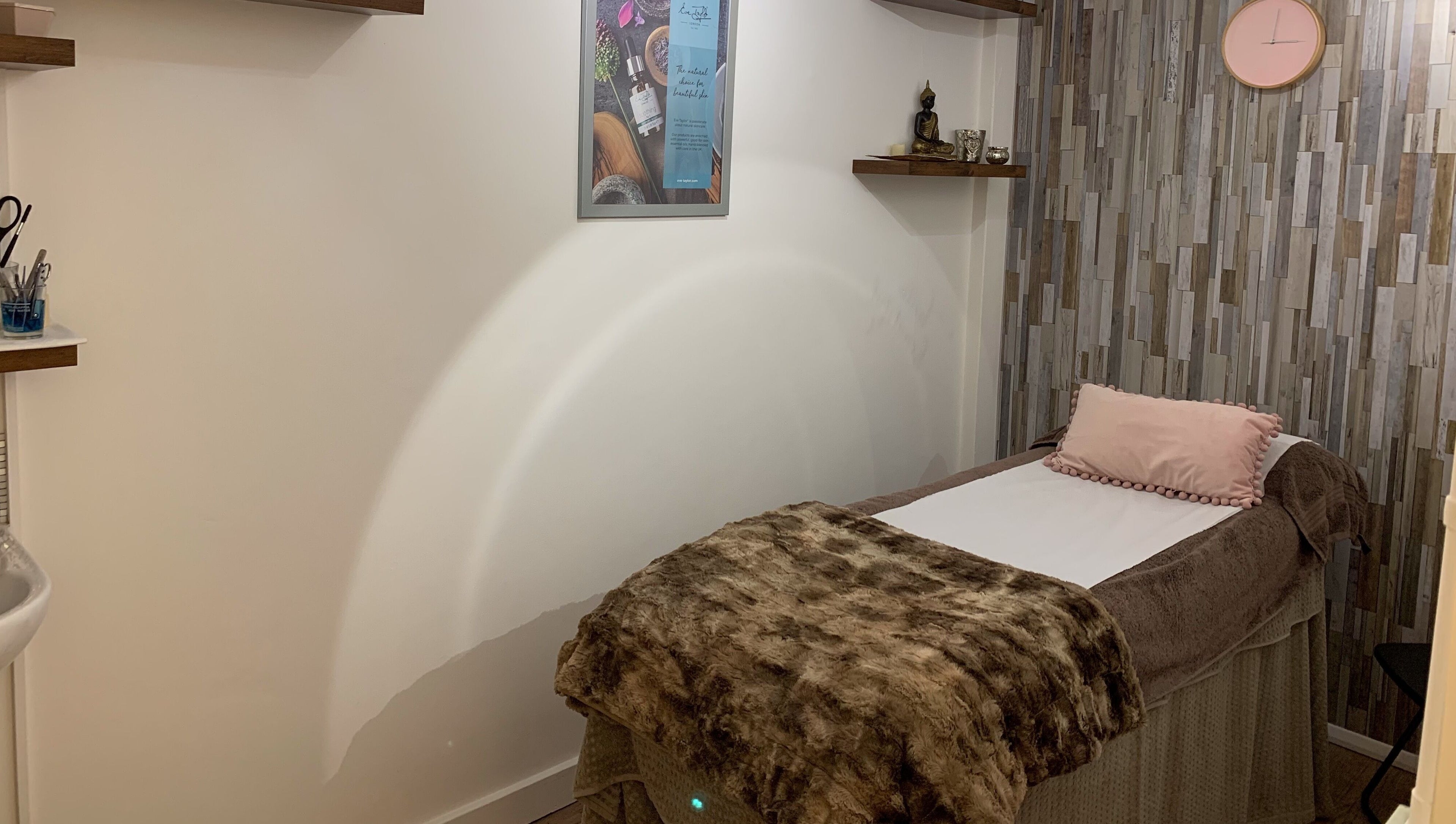 Cozy treatment room at Divine Health and Beauty in Manningtree, England, GB. Relaxing and inviting decor.