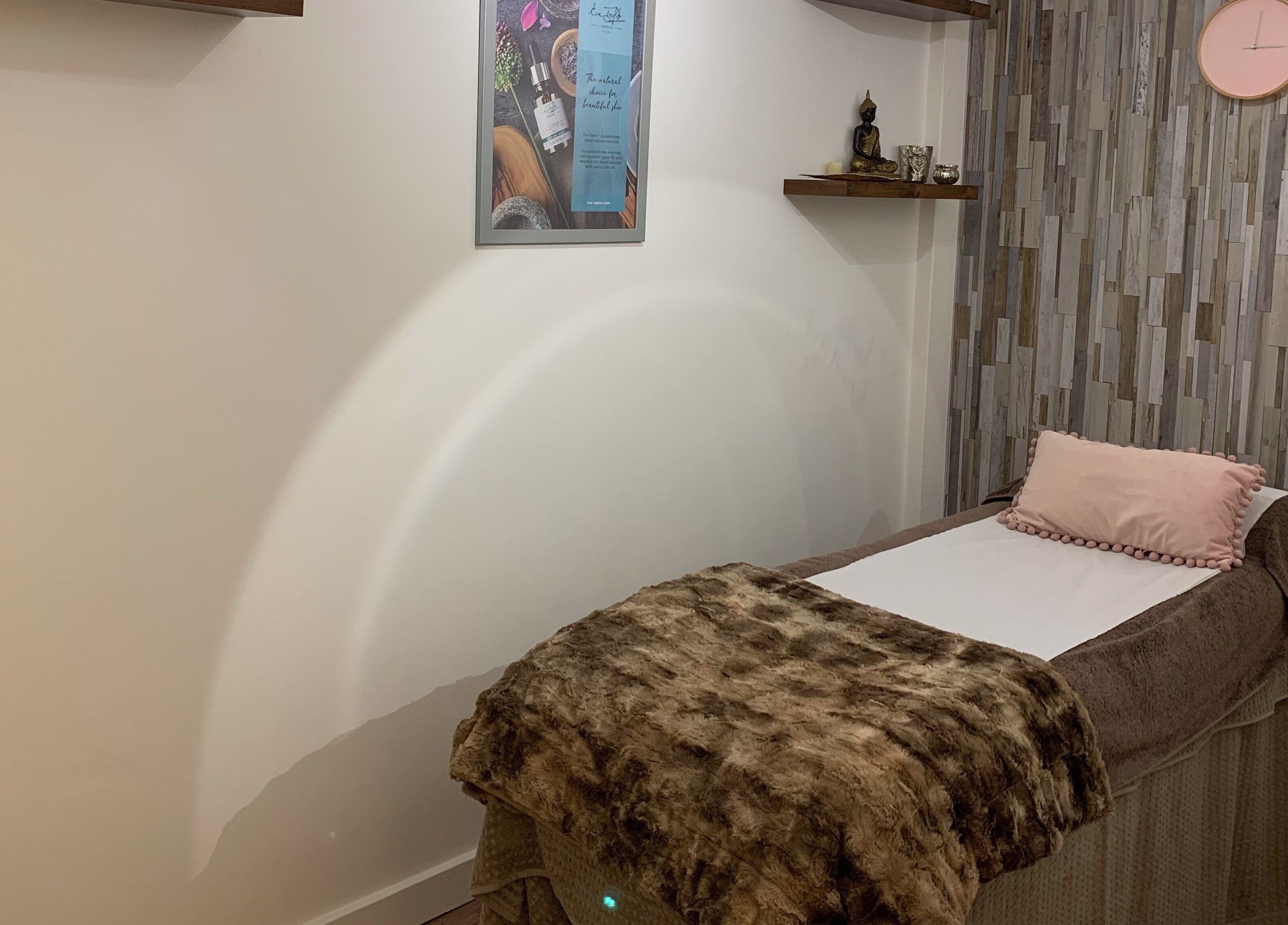 Cozy treatment room at Divine Health and Beauty in Manningtree, England, GB. Relaxing and inviting decor.