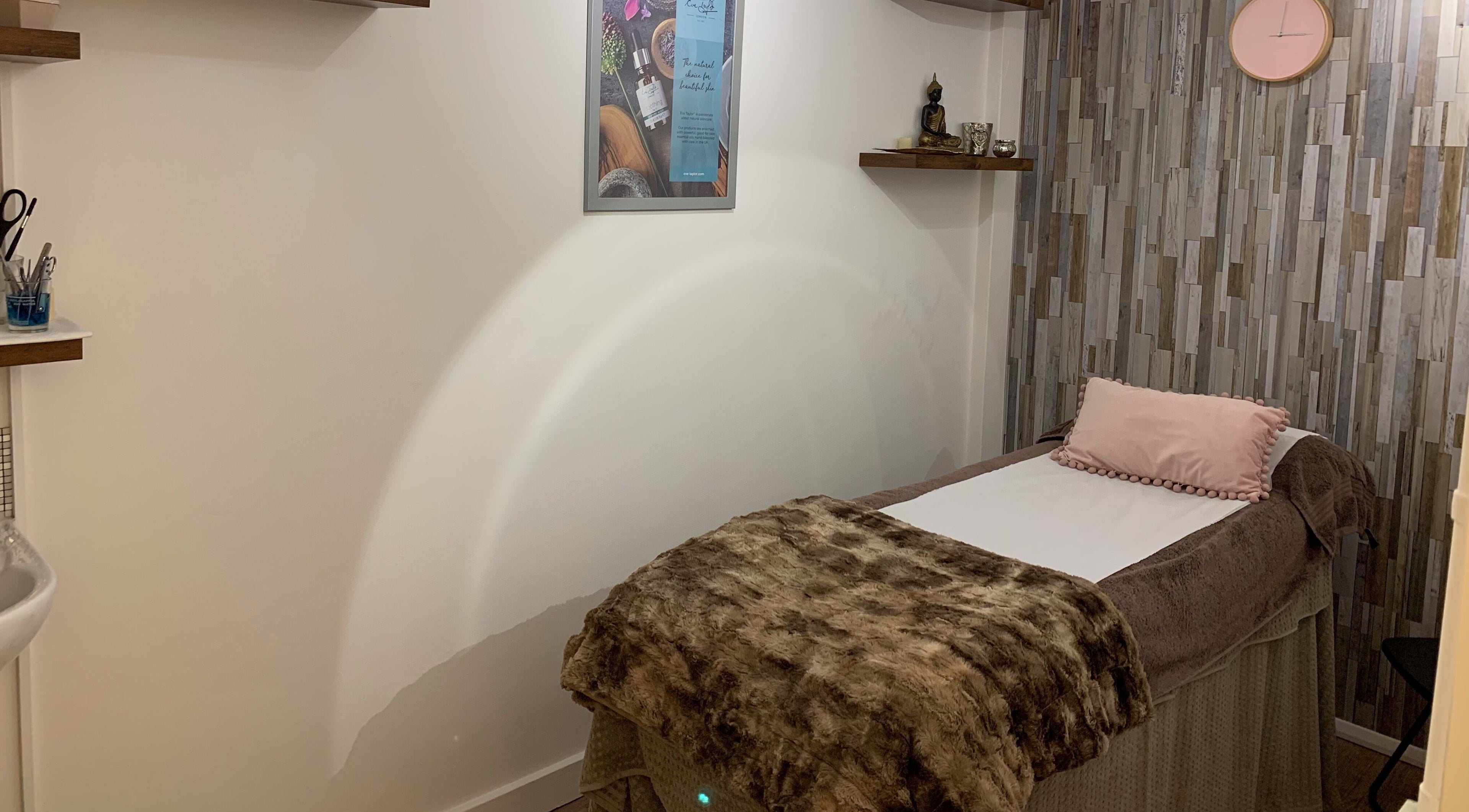 Cozy treatment room at Divine Health and Beauty in Manningtree, England, GB. Relaxing and inviting decor.