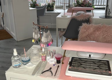 Cozy nail station with tools at The Beauty House, THURSO, Scotland, GB, offering premium beauty services.