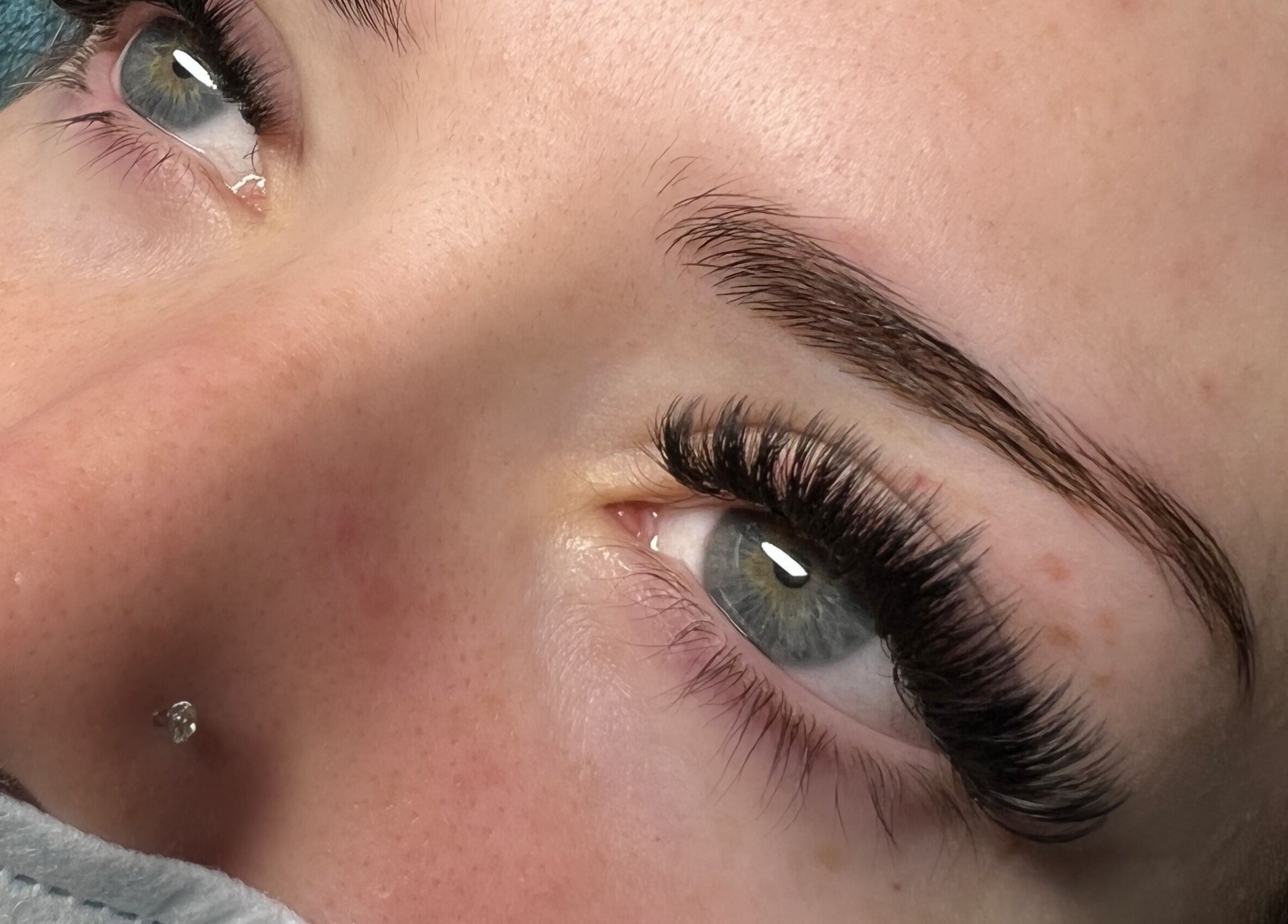 Close-up of elegant eyelash extensions at Blinq Lashes, Stirling, Western Australia, AU.