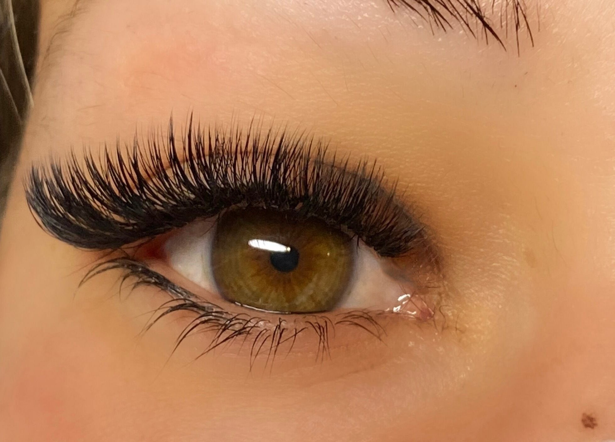 Close-up of expertly applied lashes at Blinq Lashes in Stirling, Western Australia, AU.