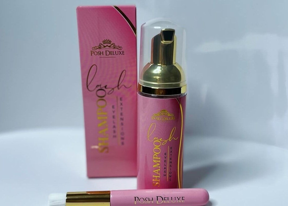 Blinq Lashes in Stirling offers Posh Deluxe lash shampoo, a premium eyelash care product.