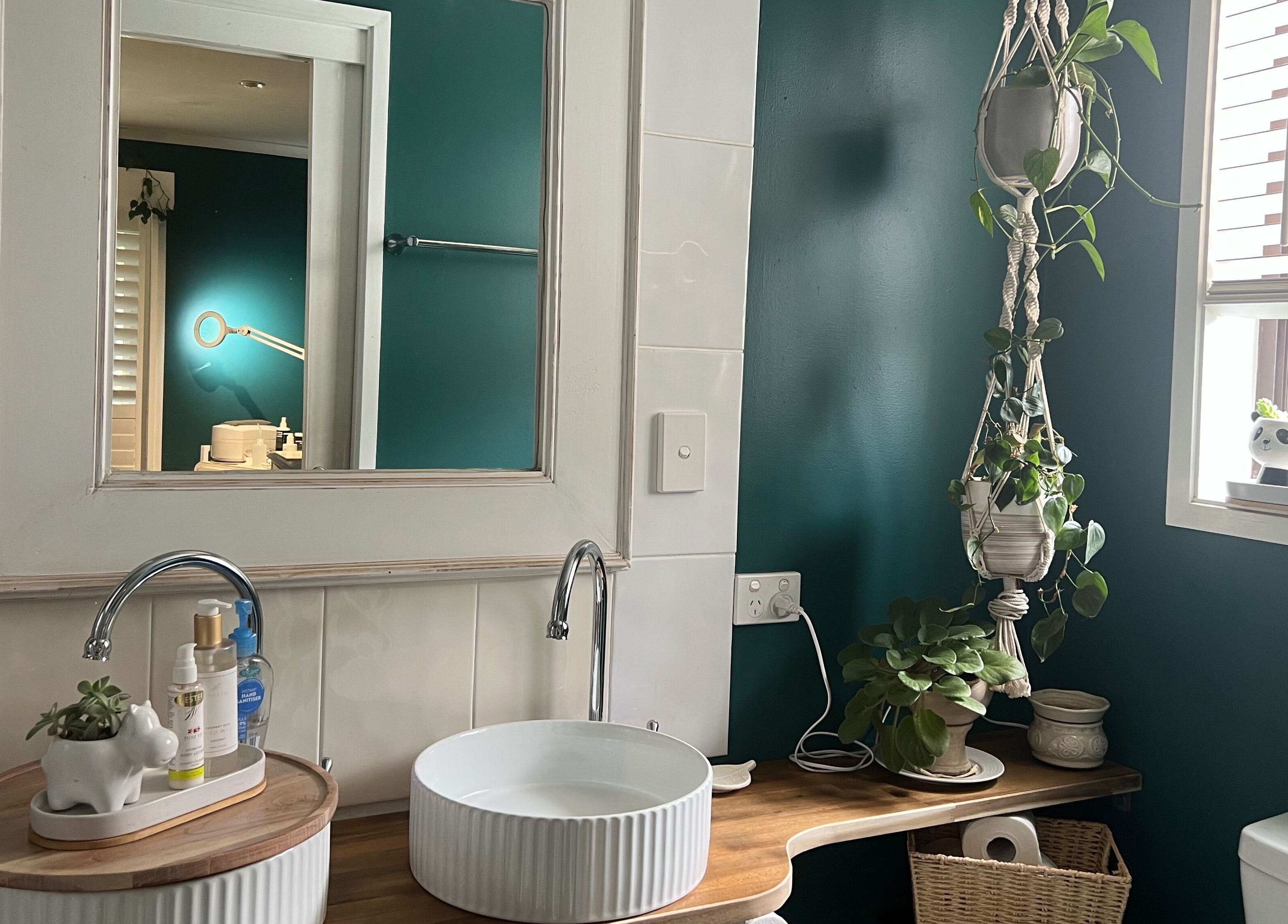 Serene bathroom at Skin Therapy at Ocean Shores, featuring lush greenery, ocean shores, New South Wales, AU.