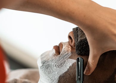 Straight razor shave at Akin Barber & Shop Abu Dhabi By The Creek, Abu Dhabi, AE.