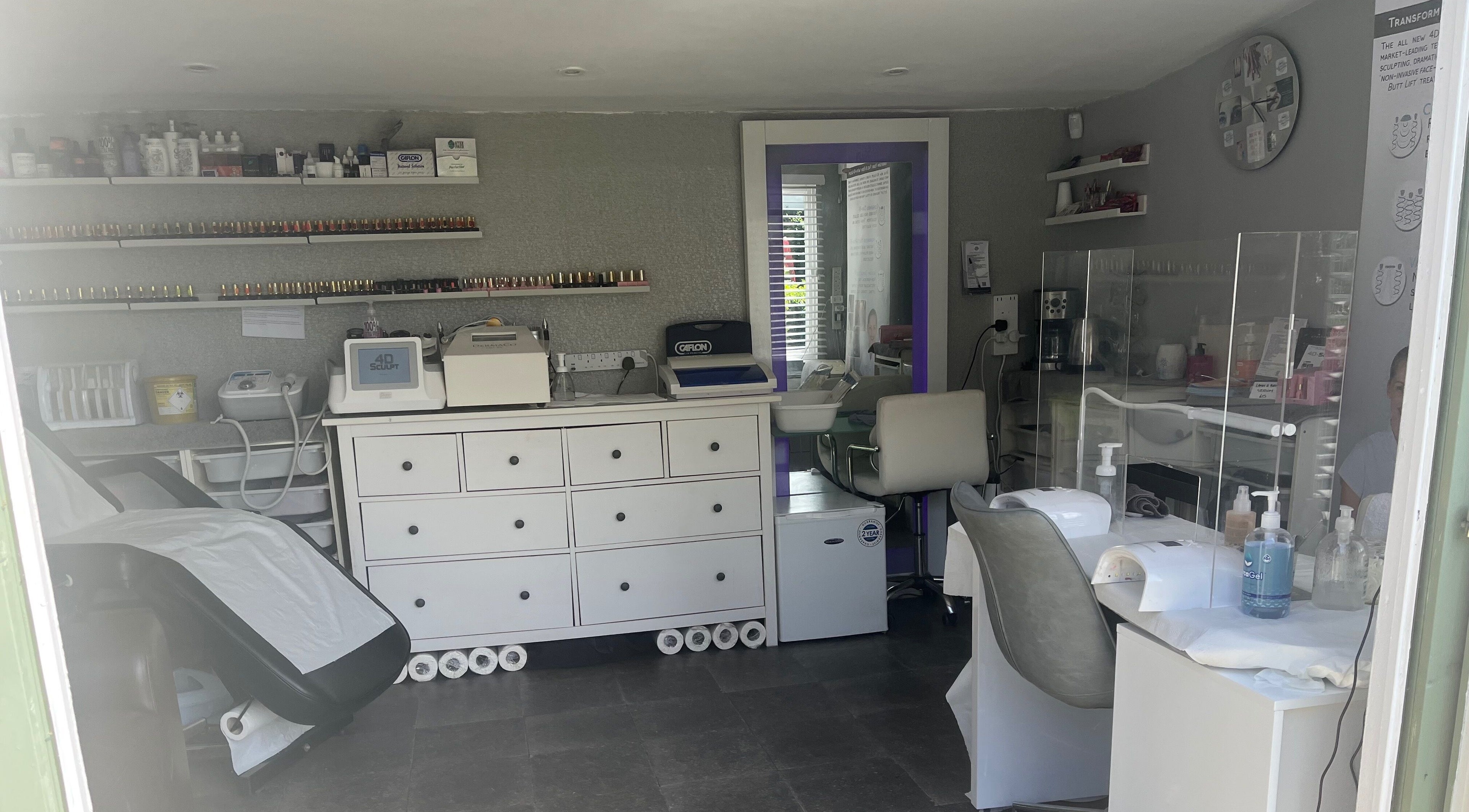 Admire Nails and Beauty Shrewsbury interior with treatment stations, located in Shrewsbury, England, GB.