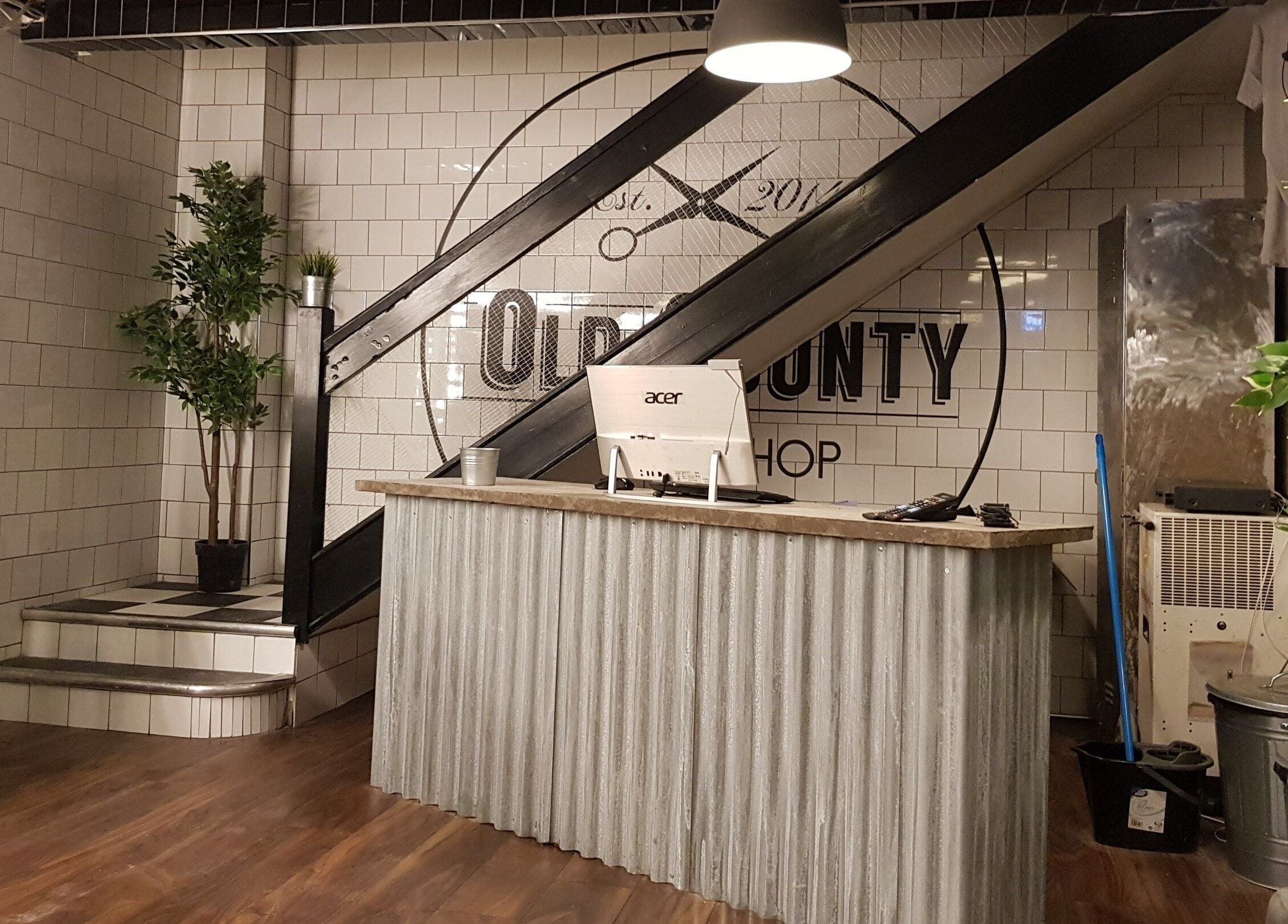 Chic reception area at Old County Newbridge, Newbridge, County Kildare, IE, featuring modern decor.