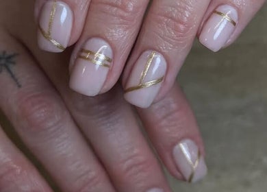 Elegant gold-accented nails at Cover Beauty - Appearance, Newcastle, England, GB.