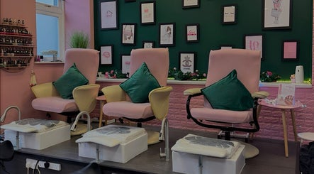 Luxurious pedicure chairs at Nails And The City London, Birmingham, England, GB, offering a stylish experience.
