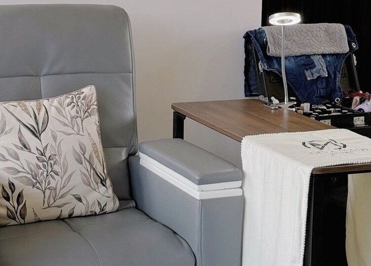 Luxurious seating at Diva Me At Thomson Rooftop, Singapore, SG offers comfort and style for beauty treatments.