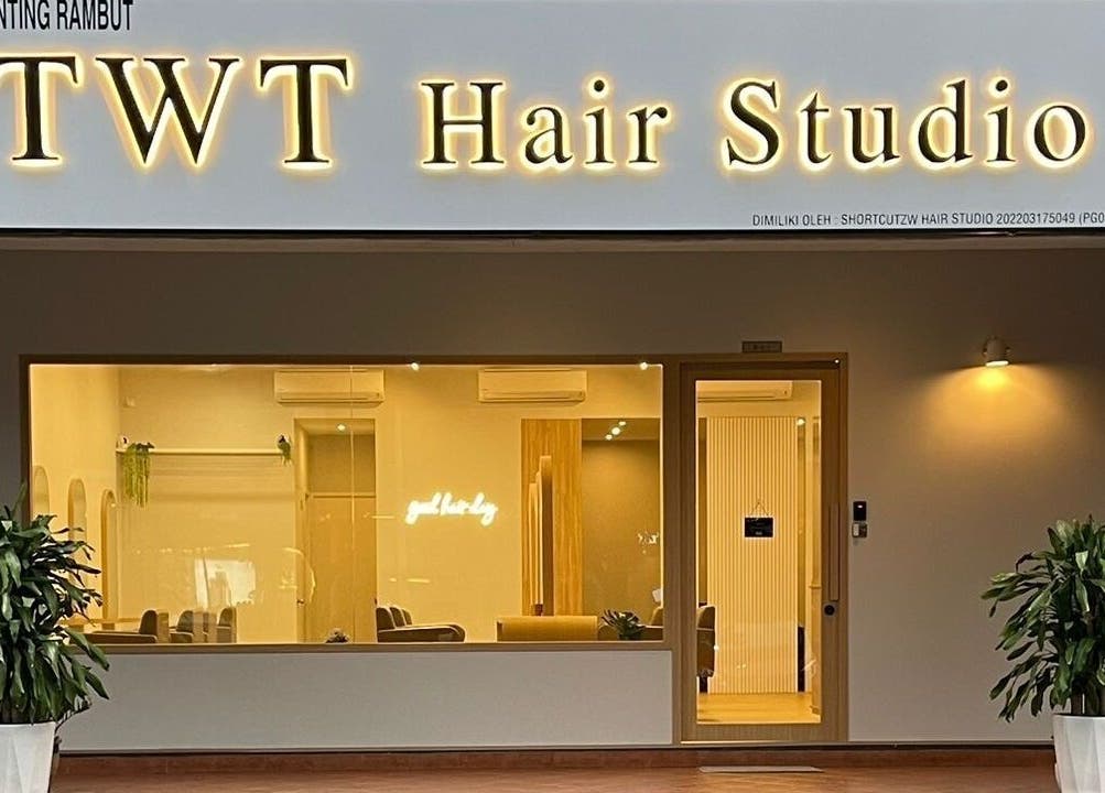 Twt Hair Studio's elegant entrance in Petaling Jaya, Selangor, MY showcasing modern design.