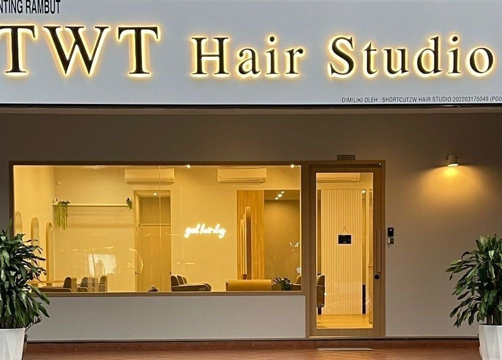 Twt Hair Studio's elegant entrance in Petaling Jaya, Selangor, MY showcasing modern design.
