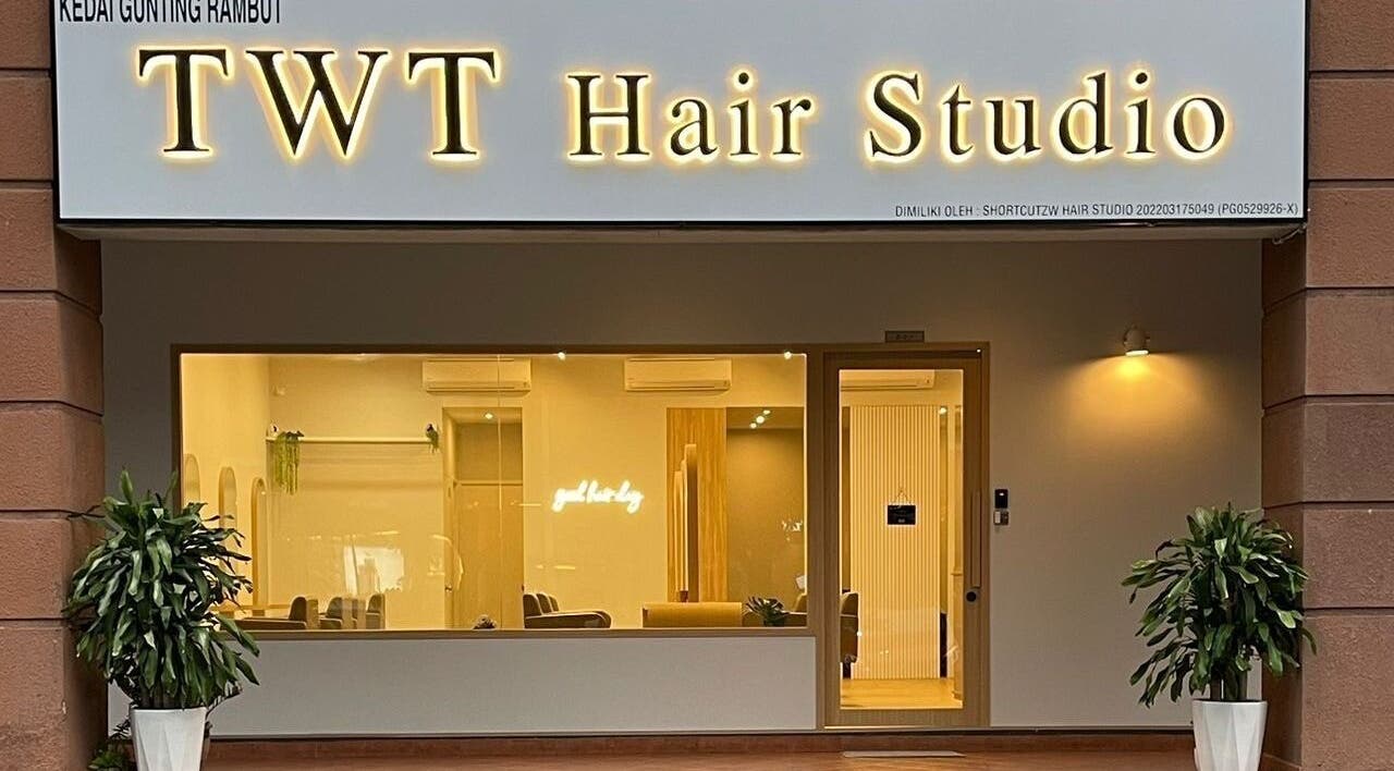 Twt Hair Studio's elegant entrance in Petaling Jaya, Selangor, MY showcasing modern design.