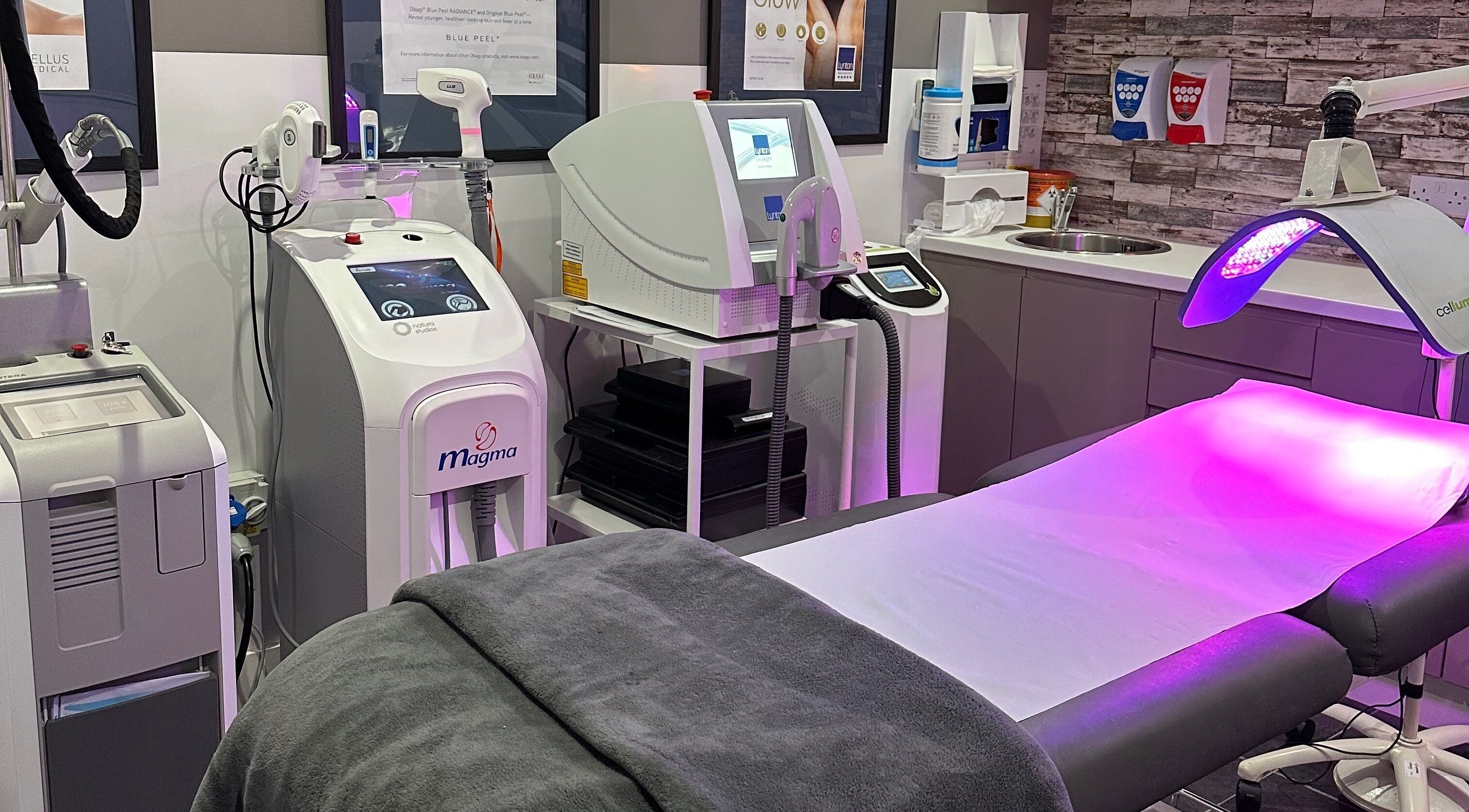 Treatment room at Skin Laser and Aesthetic Clinic in Draperstown, Northern Ireland, with advanced laser equipment.