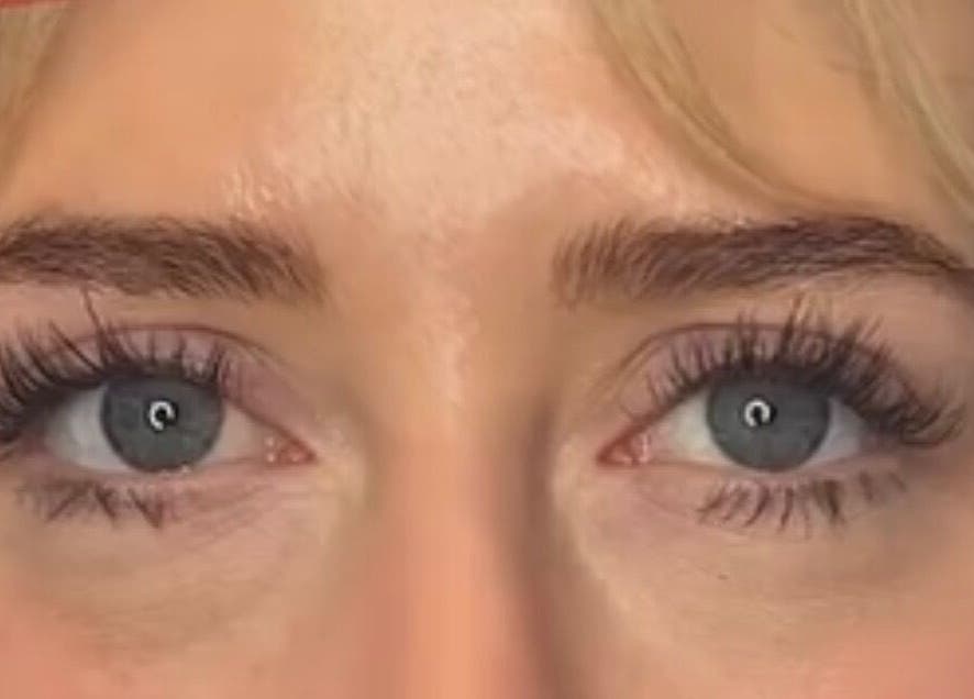 Close-up of expertly done lashes and brows at Lush Lashes & Microblading, Great Sutton, England, GB.