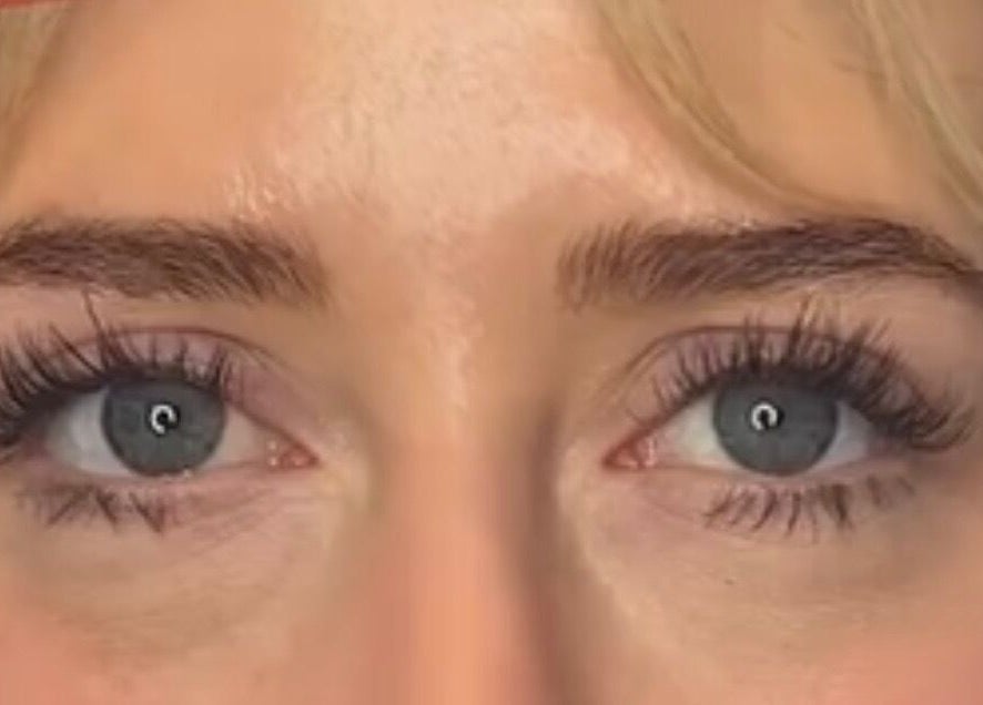 Close-up of expertly done lashes and brows at Lush Lashes & Microblading, Great Sutton, England, GB.