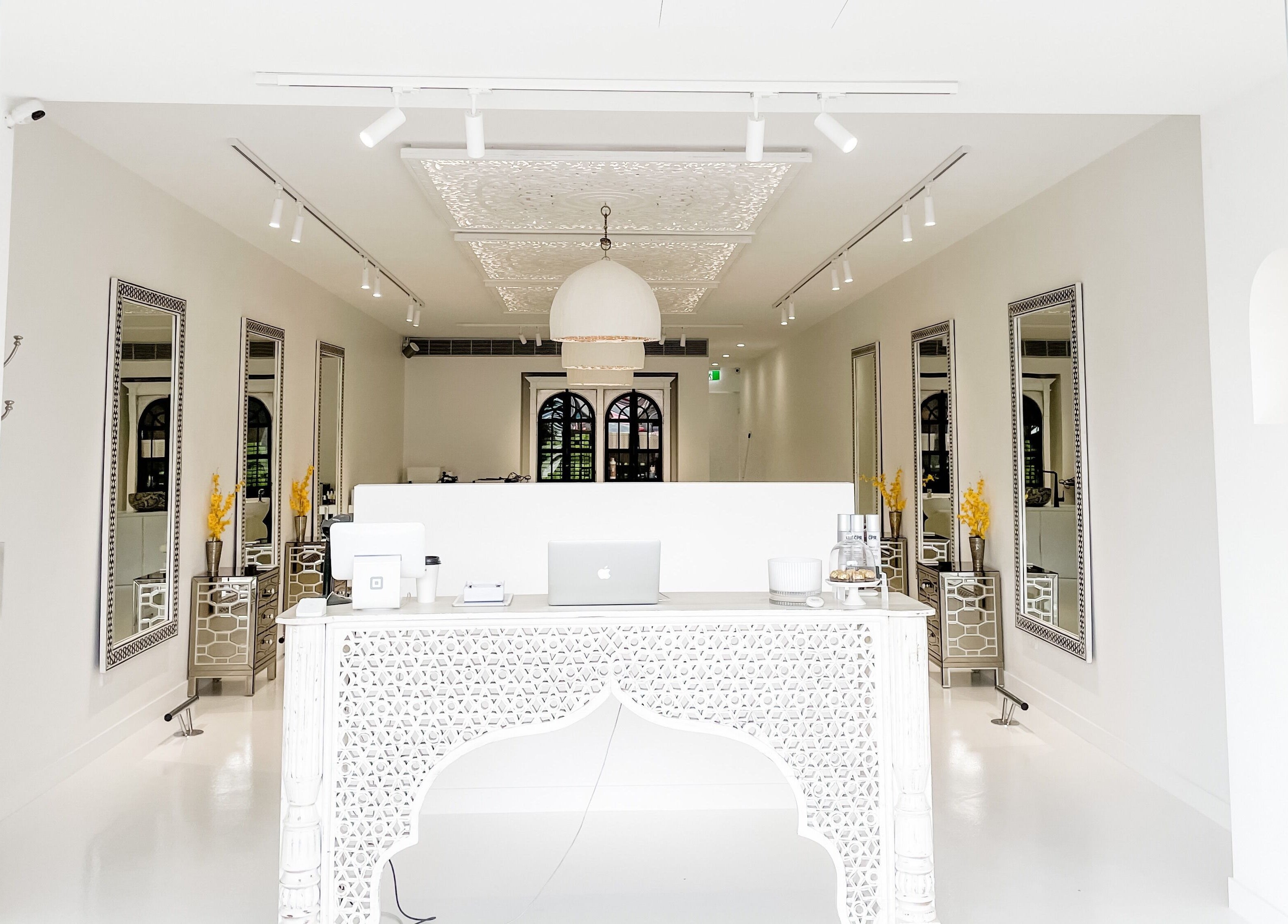 Modern reception area at Jacob Zinsli Salon, Surfers Paradise, Queensland, AU, featuring stylish decor.