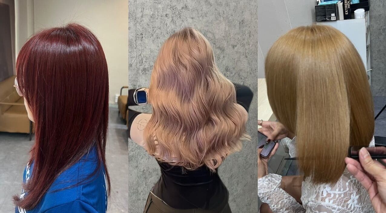 Diverse hair colors styled at Hair Moment Salon, Subang Jaya, Selangor, MY showcasing expert salon services.