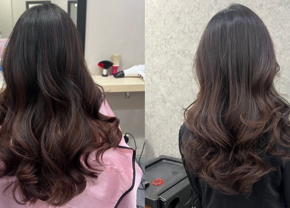 Elegant wavy hairstyle at Hair Moment Salon, Subang Jaya, Selangor, MY.