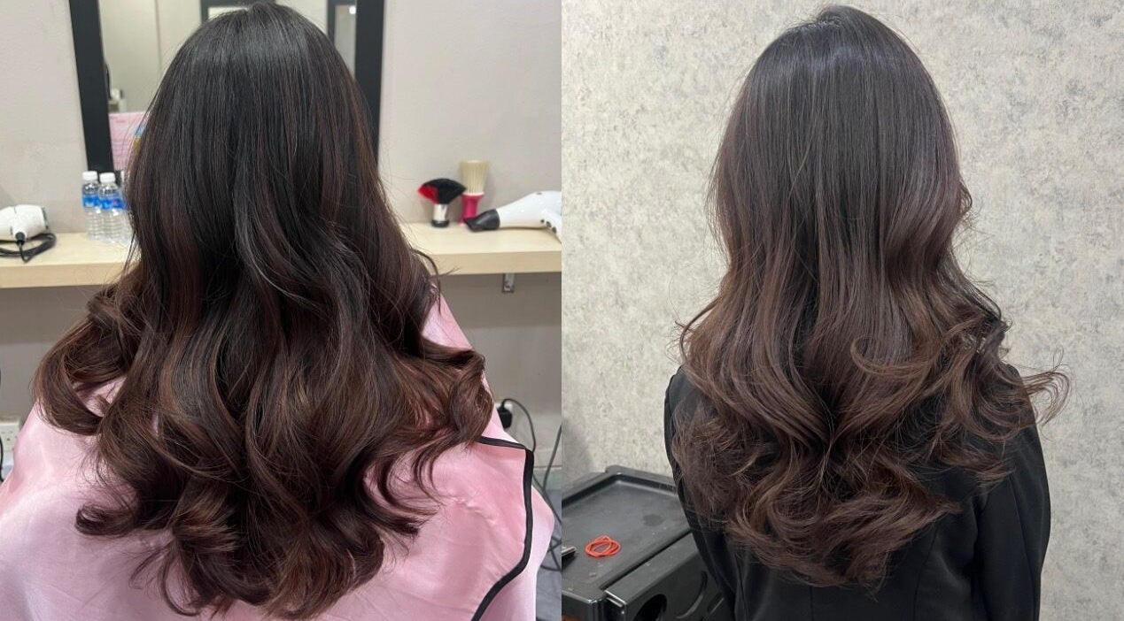 Elegant wavy hairstyle at Hair Moment Salon, Subang Jaya, Selangor, MY.