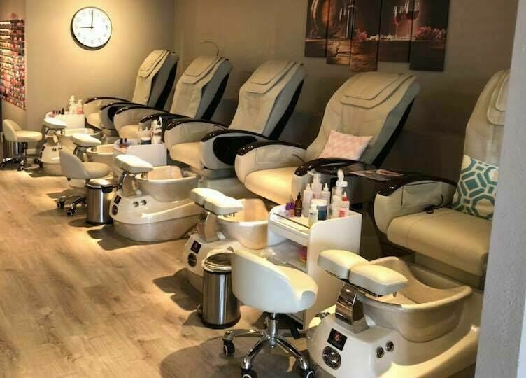 Elegant pedicure chairs at Lace Nails - Lake Oswego, Oregon, US. A serene salon experience.