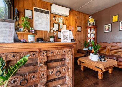 Warm, rustic reception at Siam Spa 159 - Therapeutic Massage & Wellness in Morningside, Queensland, AU.
